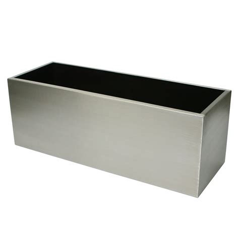 stainless steel window box planters|rectangular metal planter box.